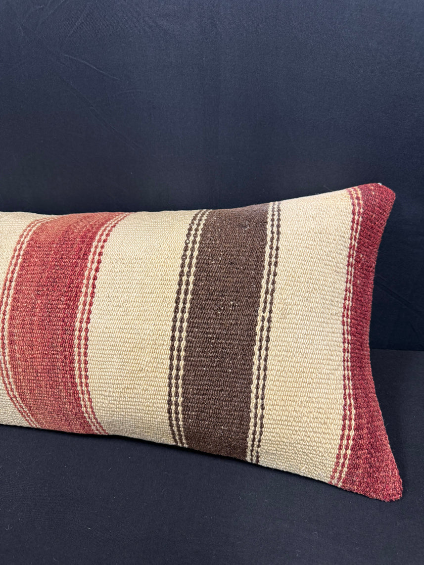 Turkish Hemp Pillow Cushion Natural Beige Brown Cushion Cover 14x40 #30436