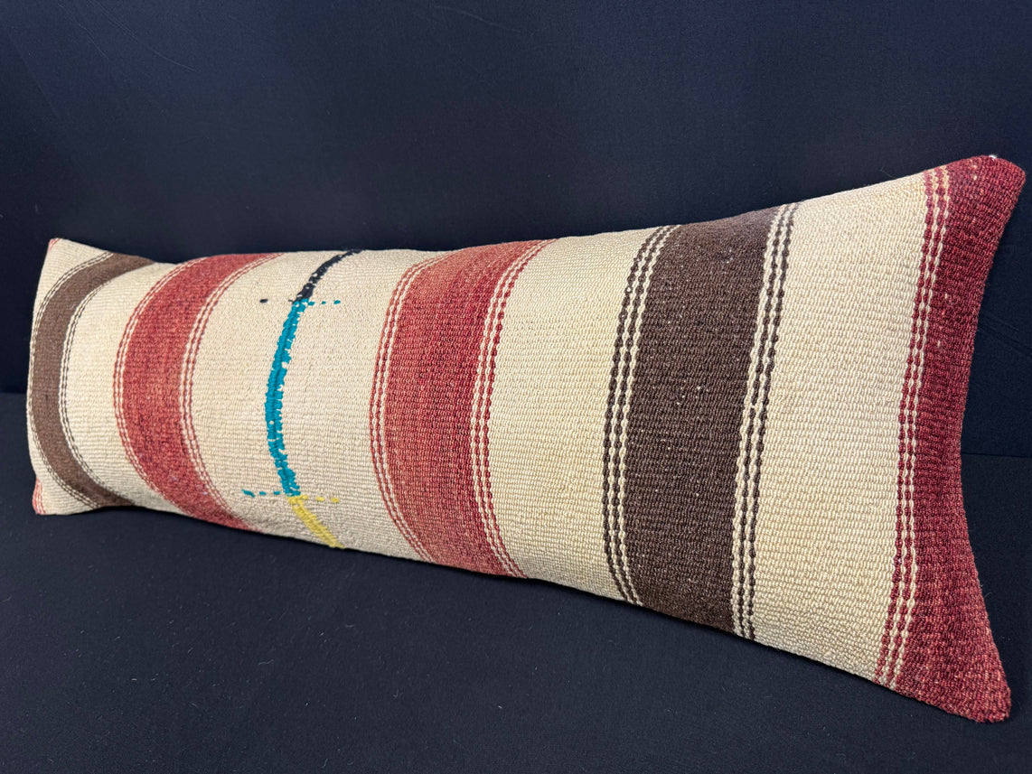 Turkish Hemp Pillow Cushion Natural Beige Brown Cushion Cover 14x40 #30436