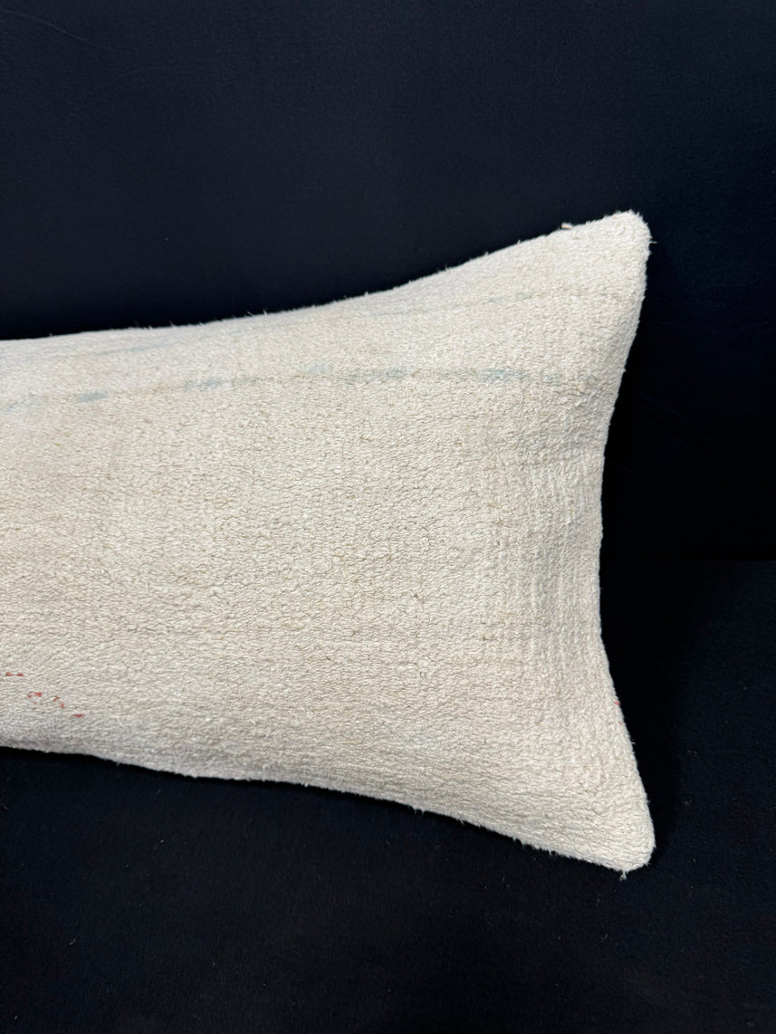 Turkish Hemp Pillow Cushion Natural Beige Cushion Cover 14x40 #30476