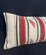 Turkish Hemp Pillow Cushion Natural Beige Red Cushion Cover 14x40 #30437