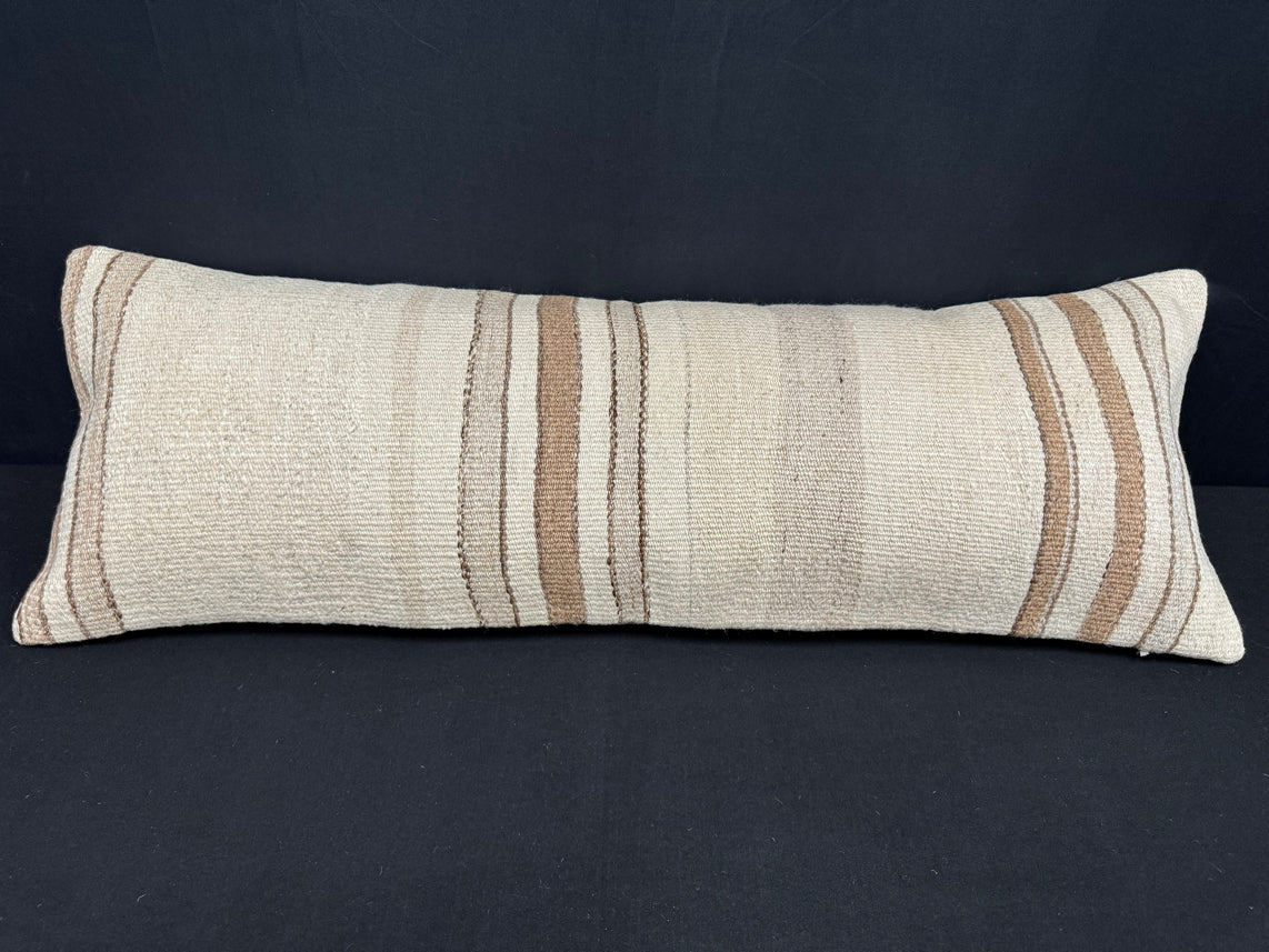 Turkish Hemp Pillow Cushion Natural Beige Brown Cushion Cover 14x40 #30438