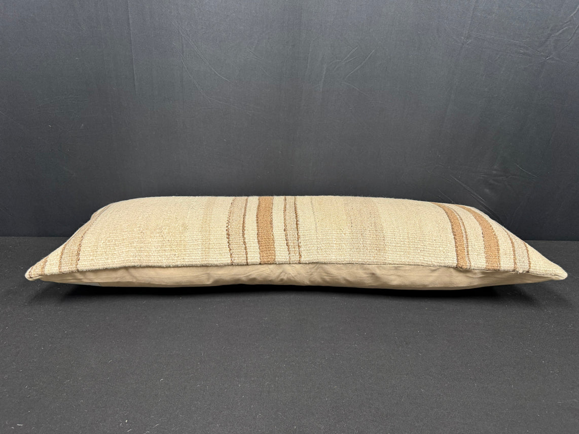 Turkish Hemp Pillow Cushion Natural Beige Brown Cushion Cover 14x40 #30438