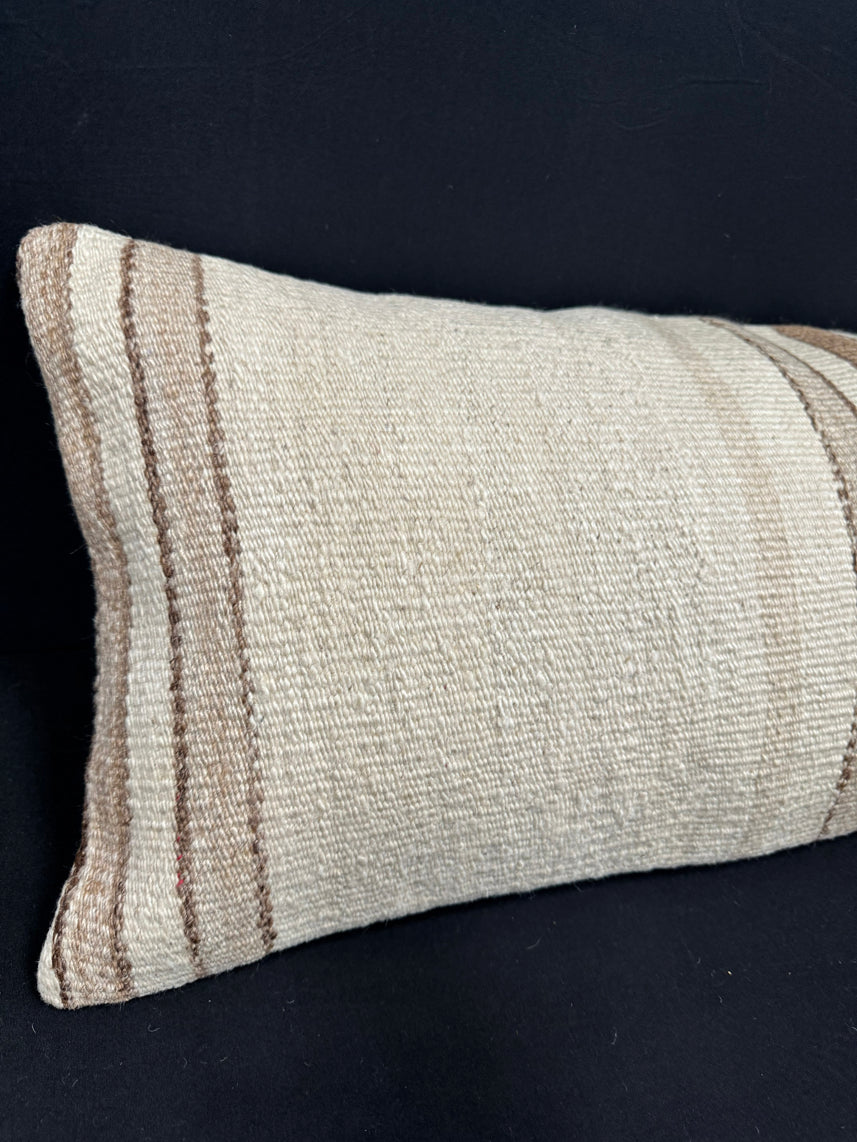 Turkish Hemp Pillow Cushion Natural Beige Brown Cushion Cover 14x40 #30438