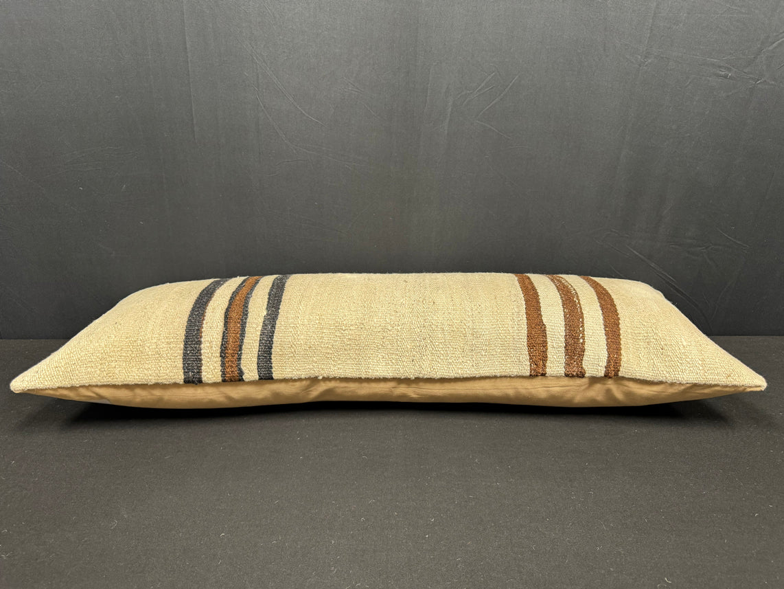 Turkish Hemp Pillow Cushion Natural Beige Brown Cushion Cover 14x40 #30472
