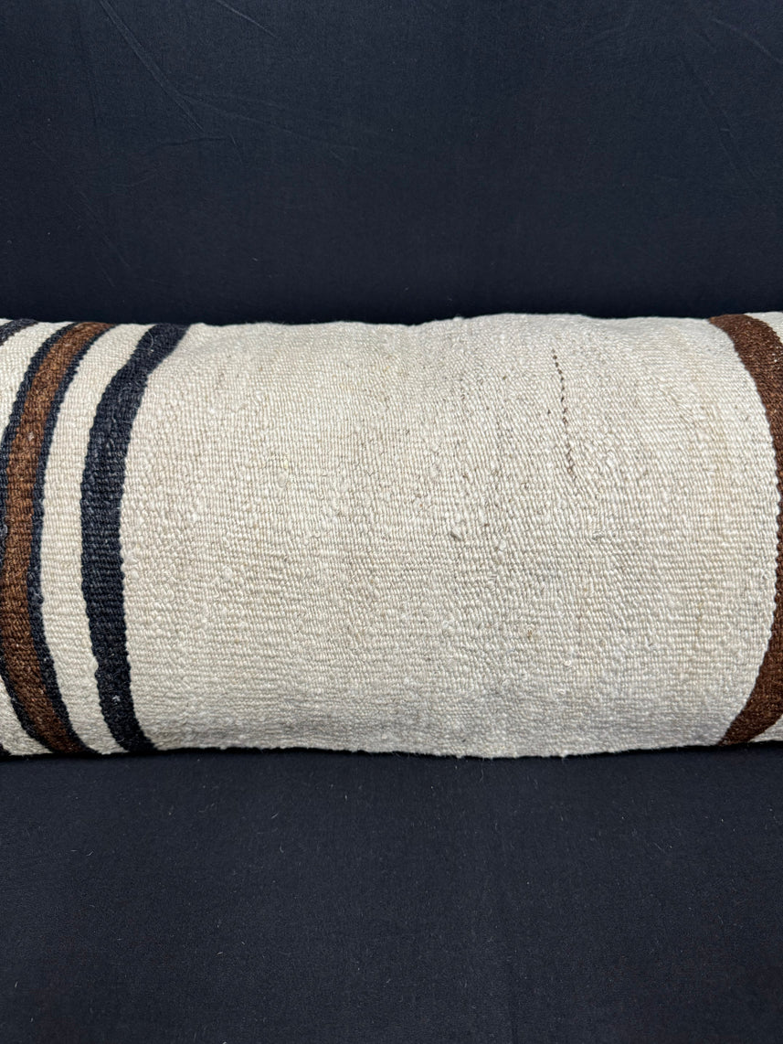 Turkish Hemp Pillow Cushion Natural Beige Brown Cushion Cover 14x40 #30472