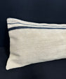 Turkish Hemp Pillow Cushion Natural Beige Blue Cushion Cover 14x40 #30448