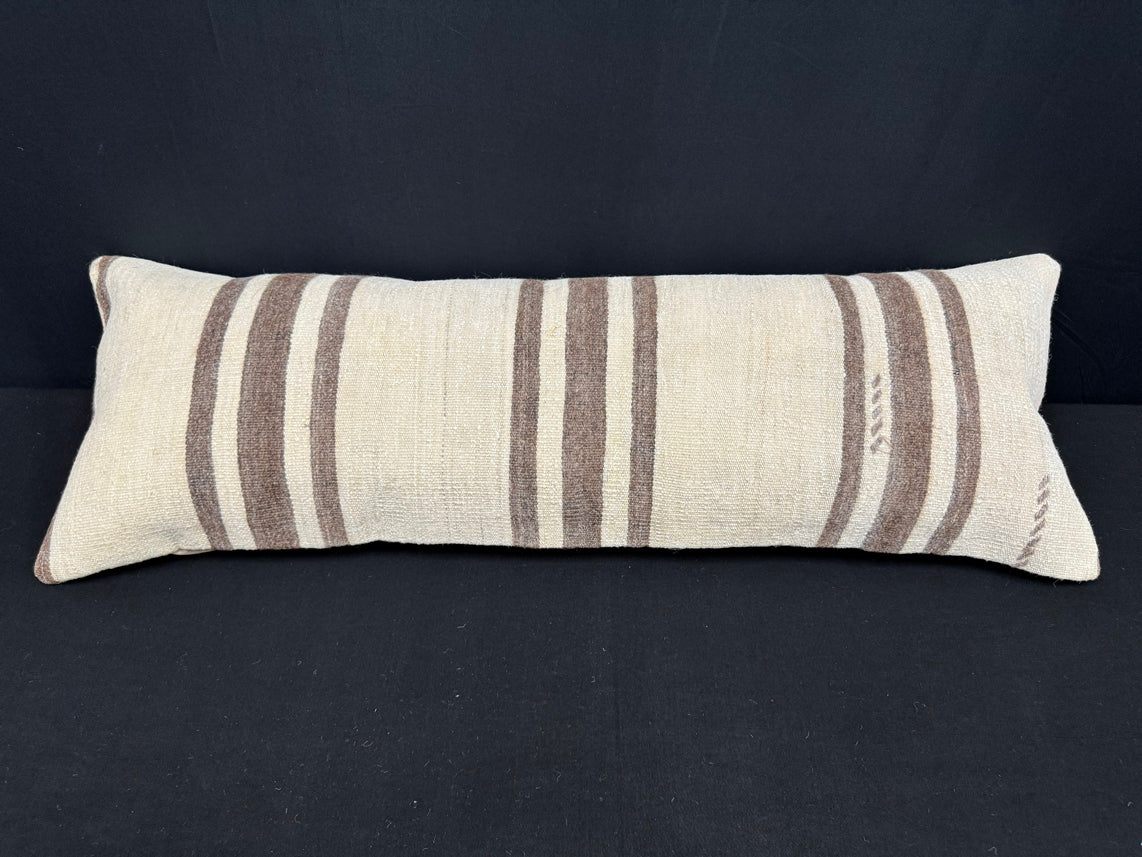 Turkish Hemp Pillow Cushion Natural Beige Brown Cushion Cover 14x40 #30473