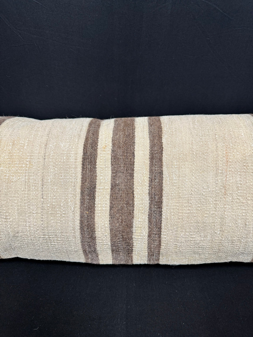 Turkish Hemp Pillow Cushion Natural Beige Brown Cushion Cover 14x40 #30473