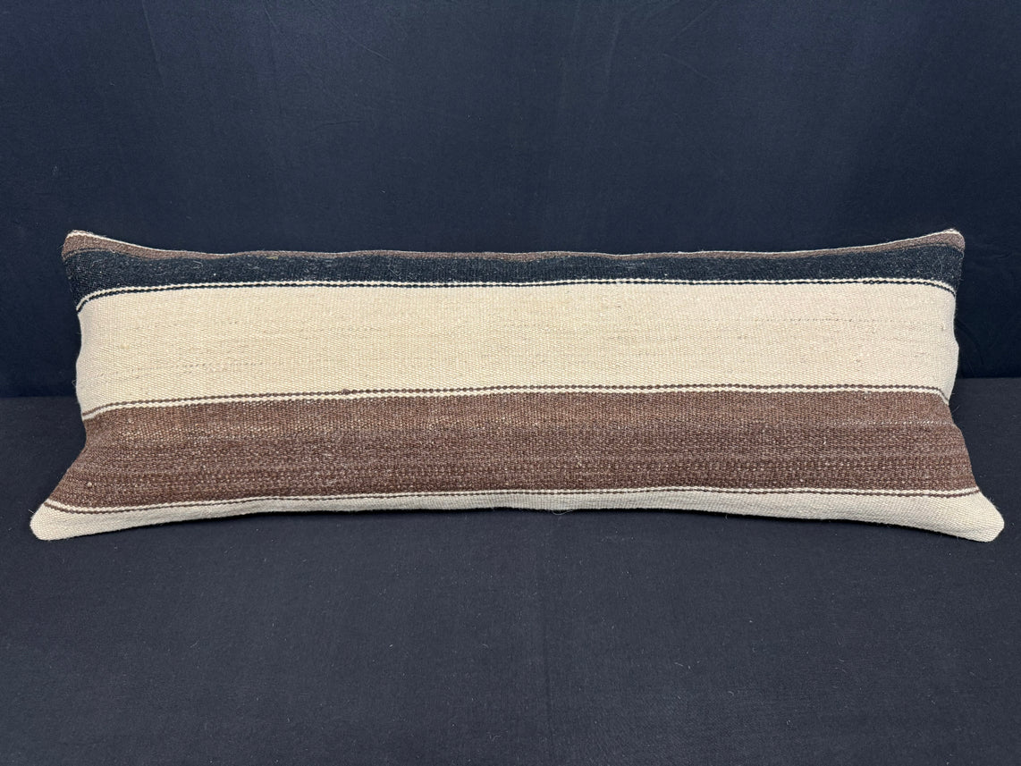 Turkish Hemp Pillow Cushion Natural Beige Brown Cushion Cover 14x40 #30447