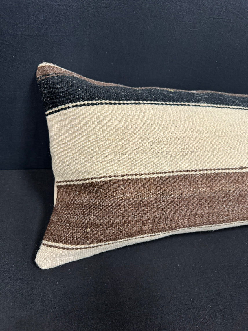 Turkish Hemp Pillow Cushion Natural Beige Brown Cushion Cover 14x40 #30447