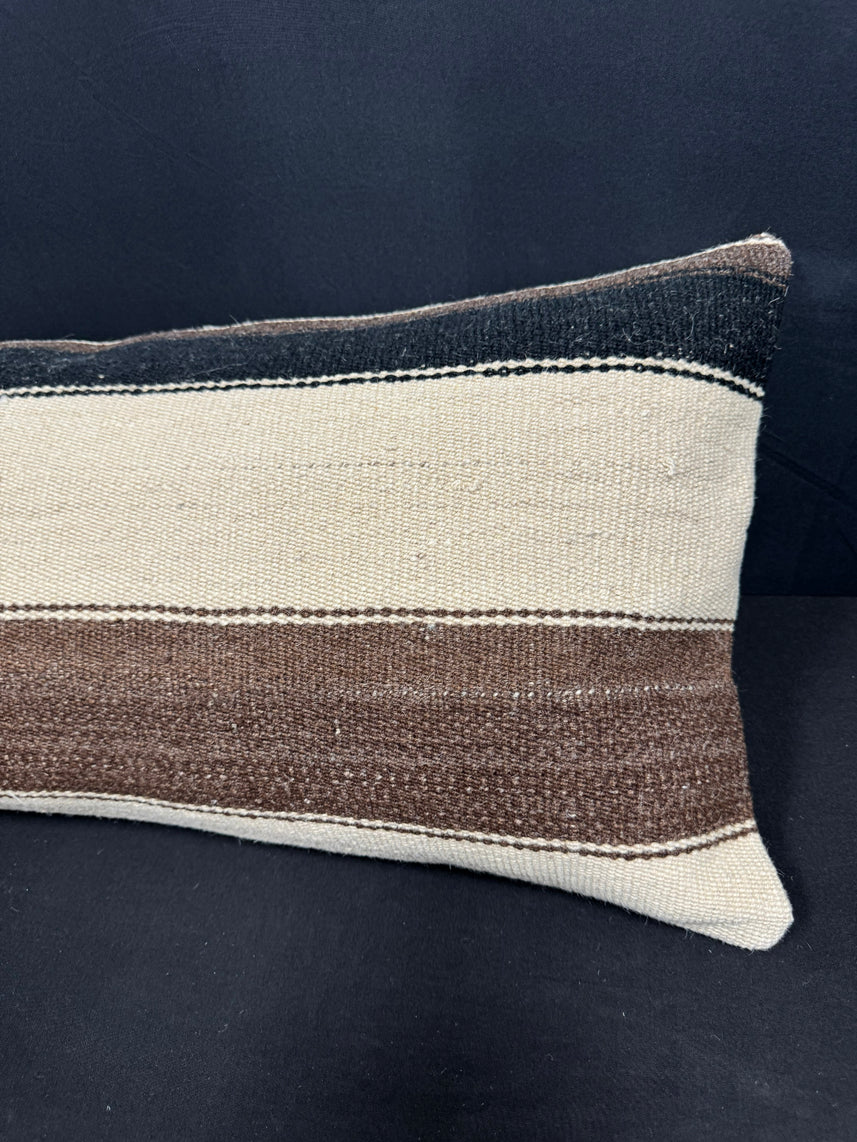 Turkish Hemp Pillow Cushion Natural Beige Brown Cushion Cover 14x40 #30447