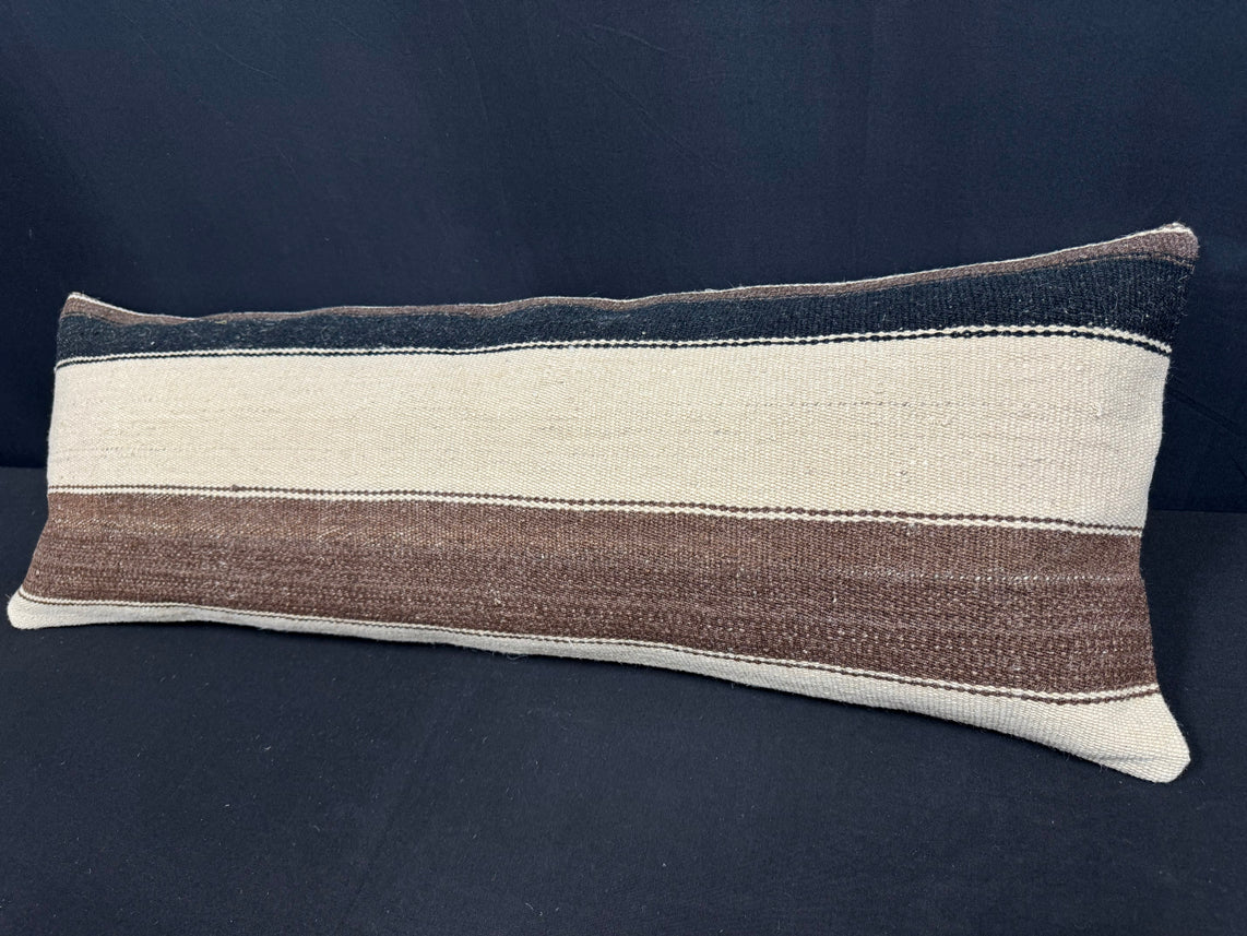 Turkish Hemp Pillow Cushion Natural Beige Brown Cushion Cover 14x40 #30447