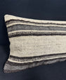 Turkish Hemp Pillow Cushion Natural Beige Black Cushion Cover 14x40 #30474