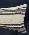 Turkish Hemp Pillow Cushion Natural Beige Black Cushion Cover 14x40 #30474