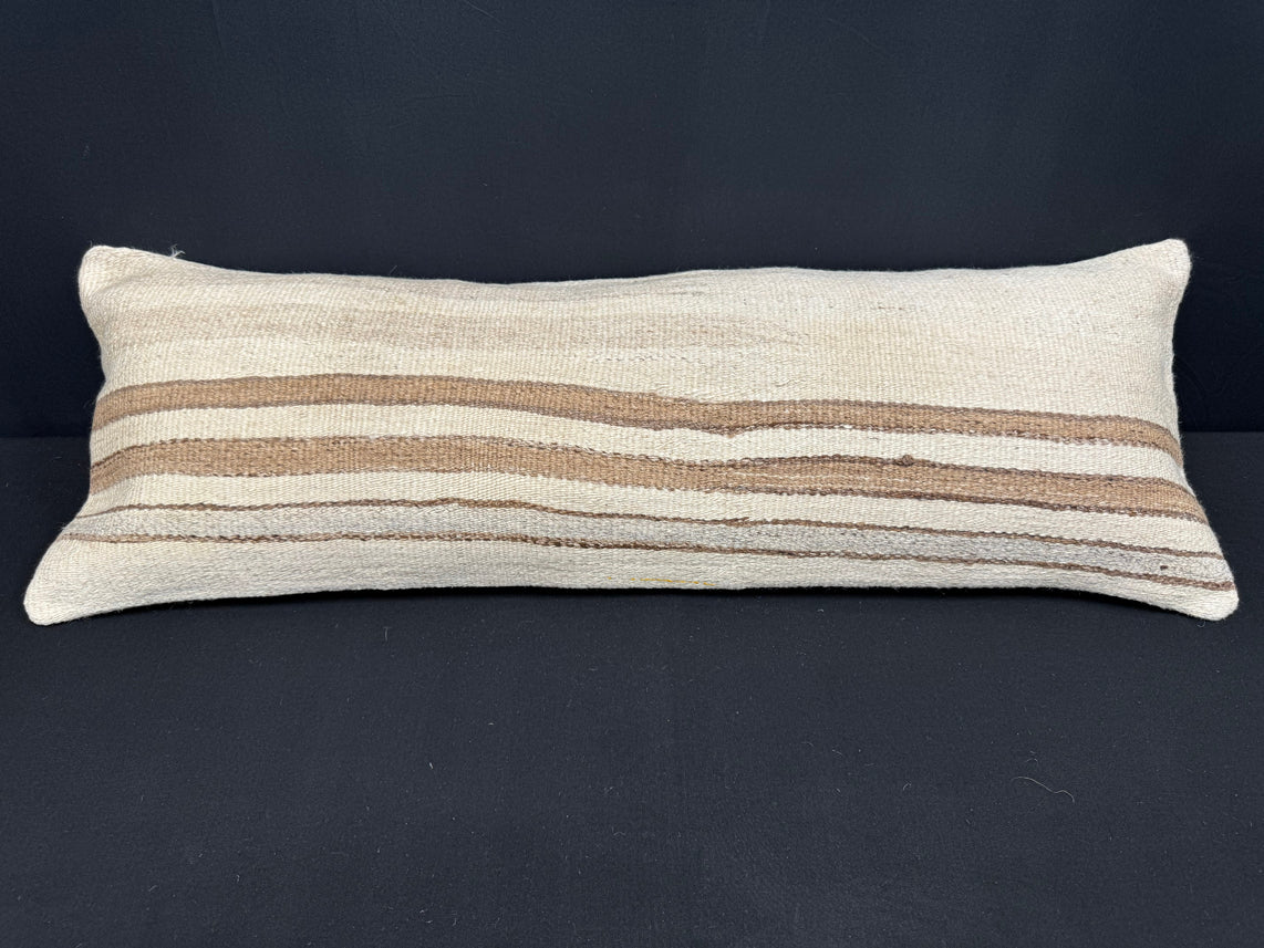 Turkish Hemp Pillow Cushion Natural Beige Brown Cushion Cover 14x40 #30446