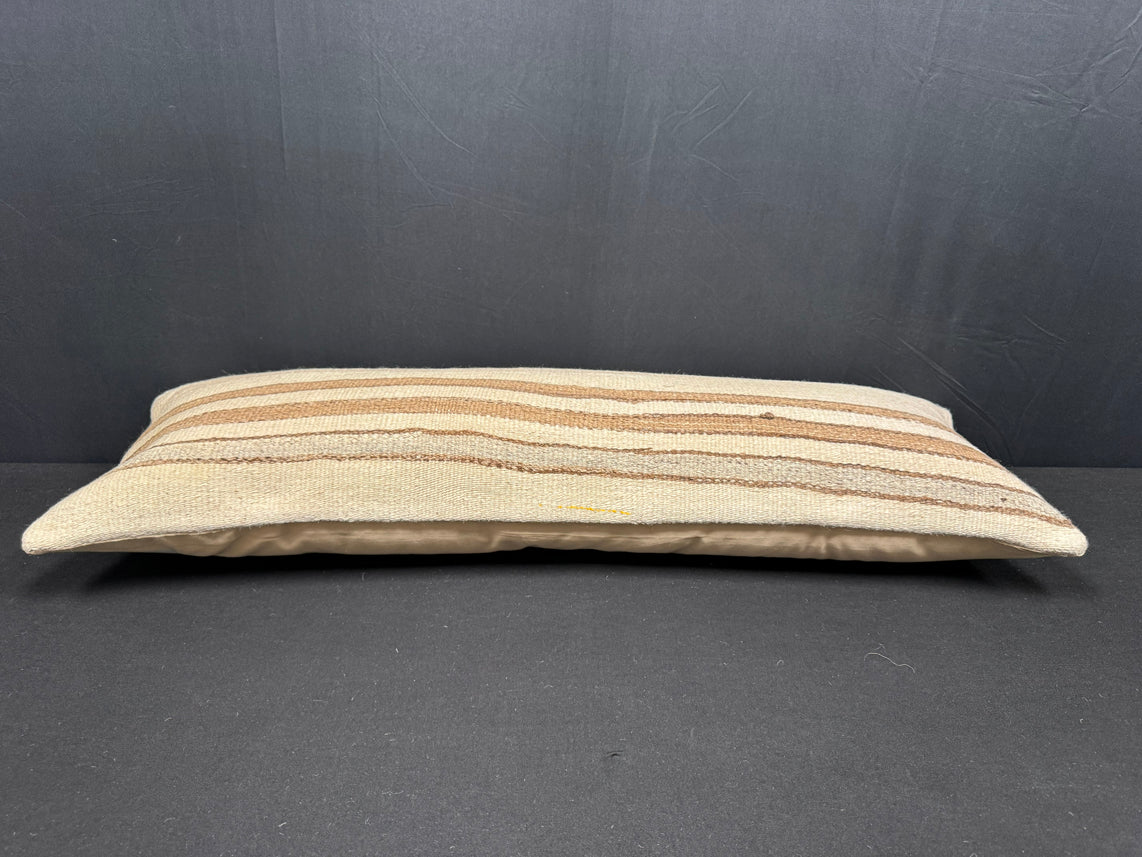Turkish Hemp Pillow Cushion Natural Beige Brown Cushion Cover 14x40 #30446