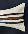 Turkish Hemp Pillow Cushion Natural Beige Black Cushion Cover 14x40 #30461