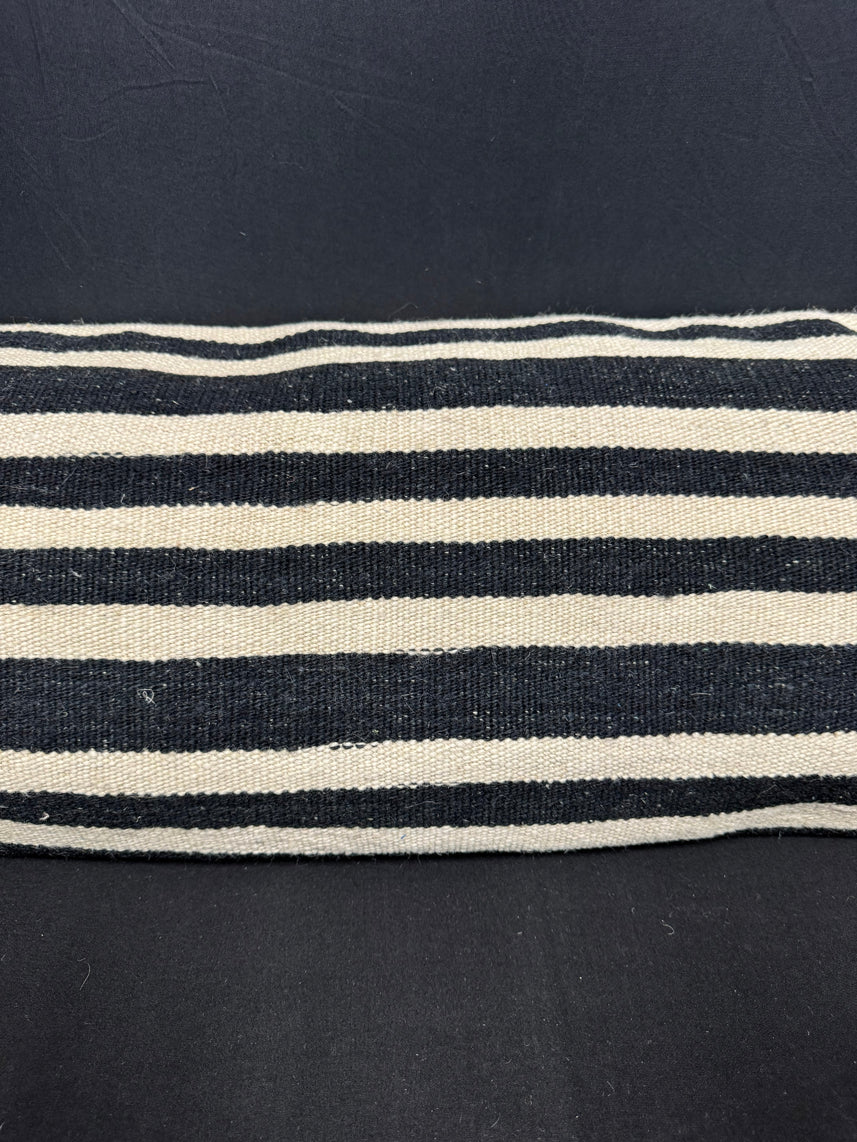 Turkish Hemp Pillow Cushion Natural Beige Black Cushion Cover 14x40 #30475