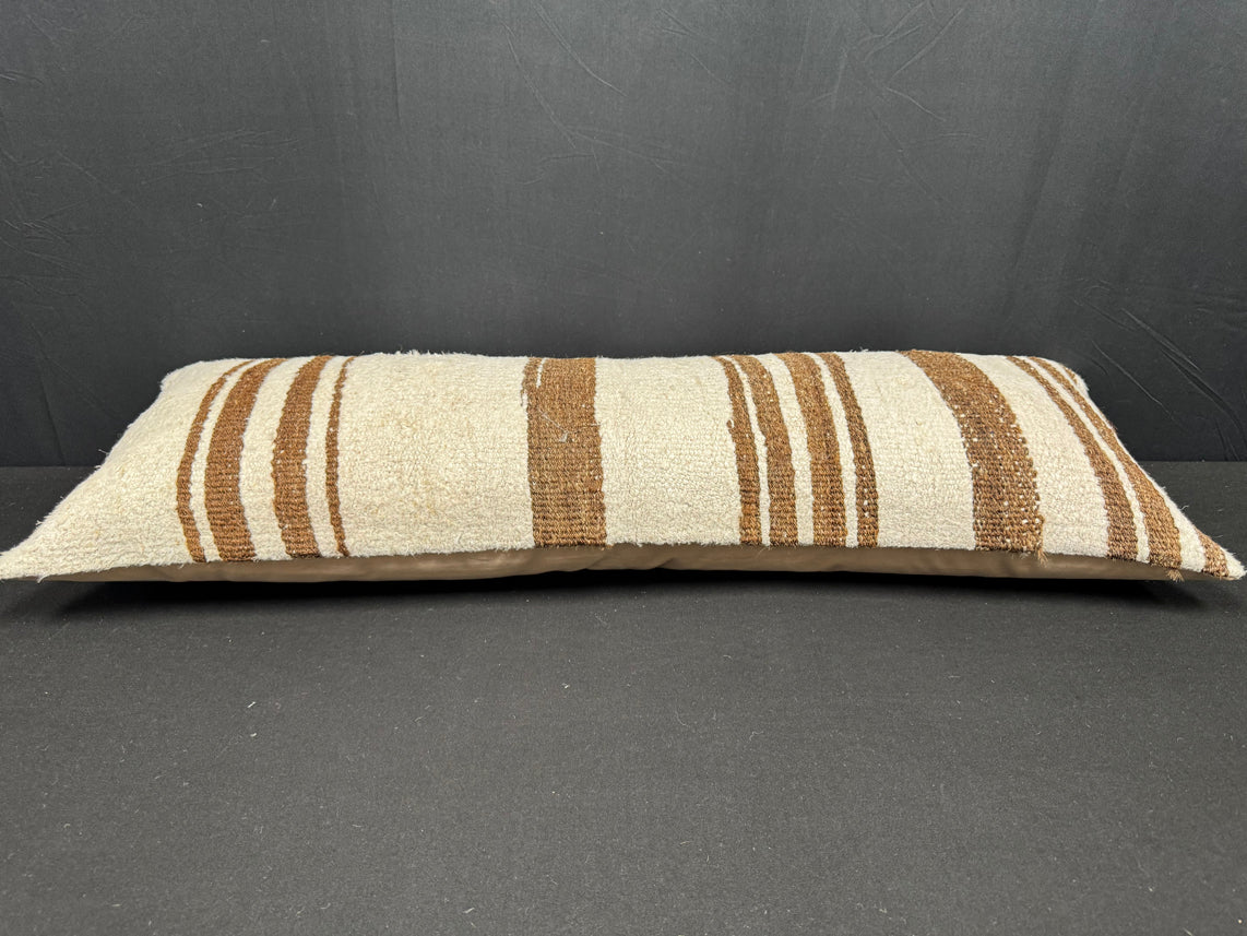 Turkish Hemp Pillow Cushion Natural Beige Brown Cushion Cover 14x40 #30481