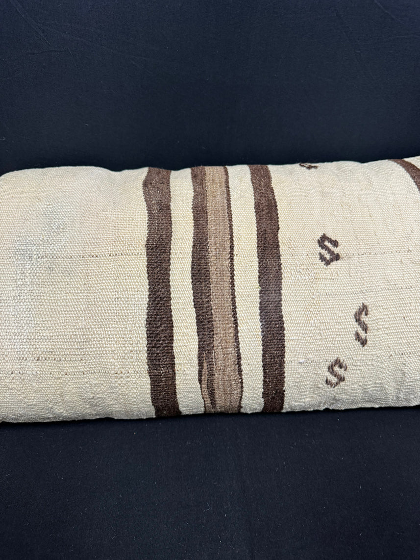 Turkish Hemp Pillow Cushion Natural Beige Brown Cushion Cover 14x40 #30488