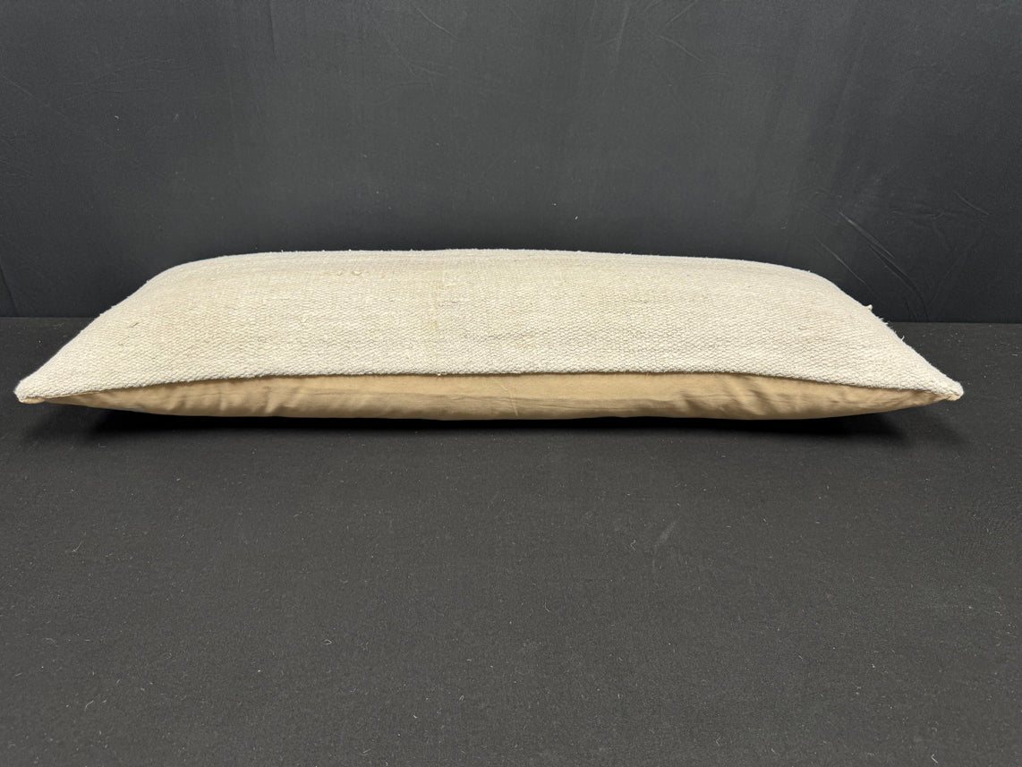 Turkish Hemp Pillow Cushion Natural Beige Cushion Cover 14x40 #30478