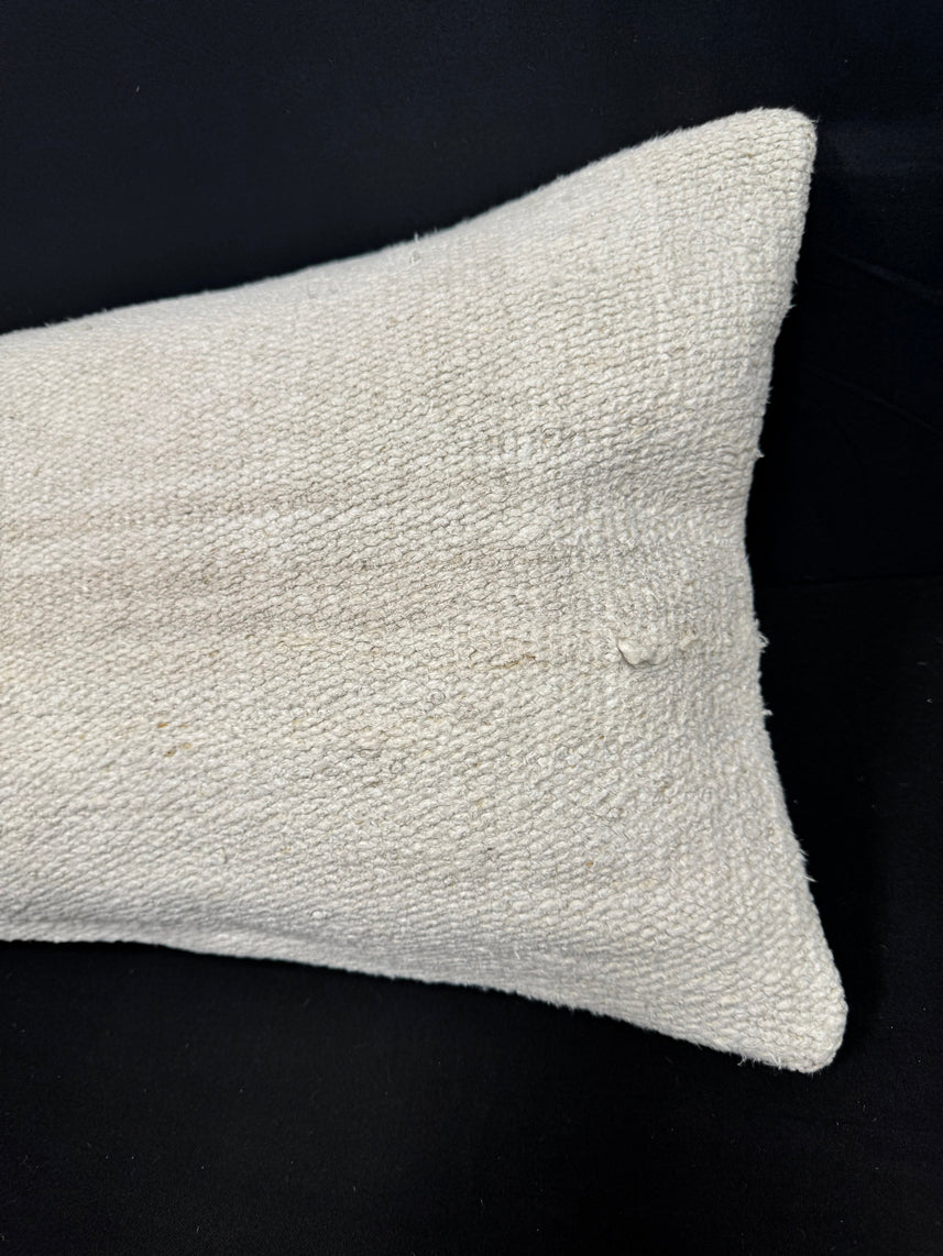 Turkish Hemp Pillow Cushion Natural Beige Cushion Cover 14x40 #30478