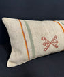 Turkish Hemp Pillow Cushion Natural Beige Red Cushion Cover 14x40 #30486