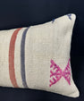 Turkish Hemp Pillow Cushion Natural Beige Red Cushion Cover 14x40 #30486