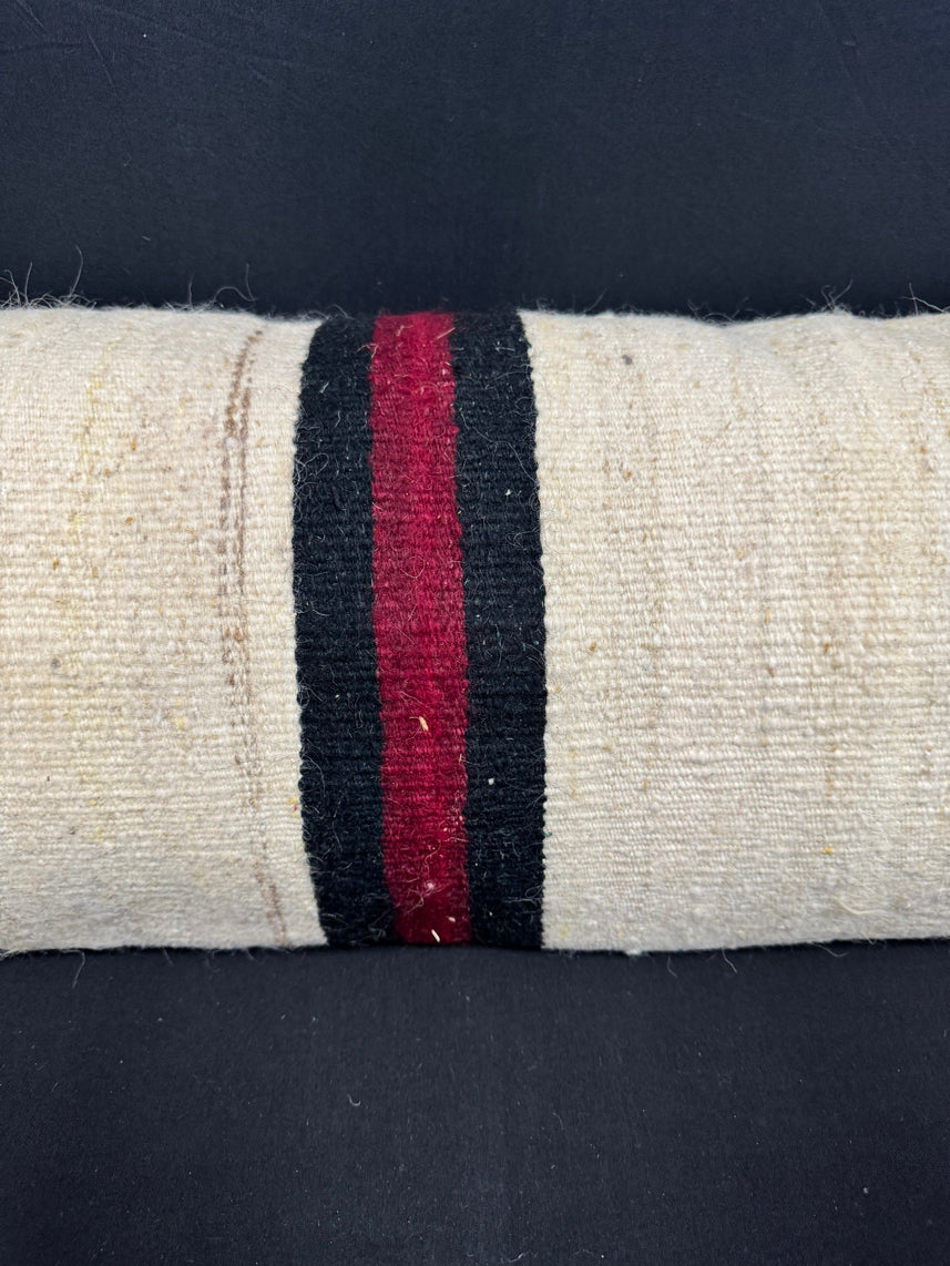 Turkish Hemp Pillow Cushion Natural Beige Black Cushion Cover 14x40 #30479