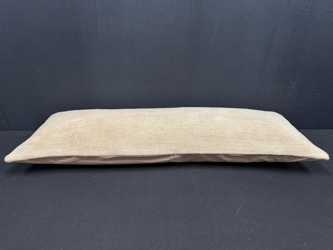 Turkish Hemp Pillow Cushion Natural Beige Black Cushion Cover 14x40 #30491