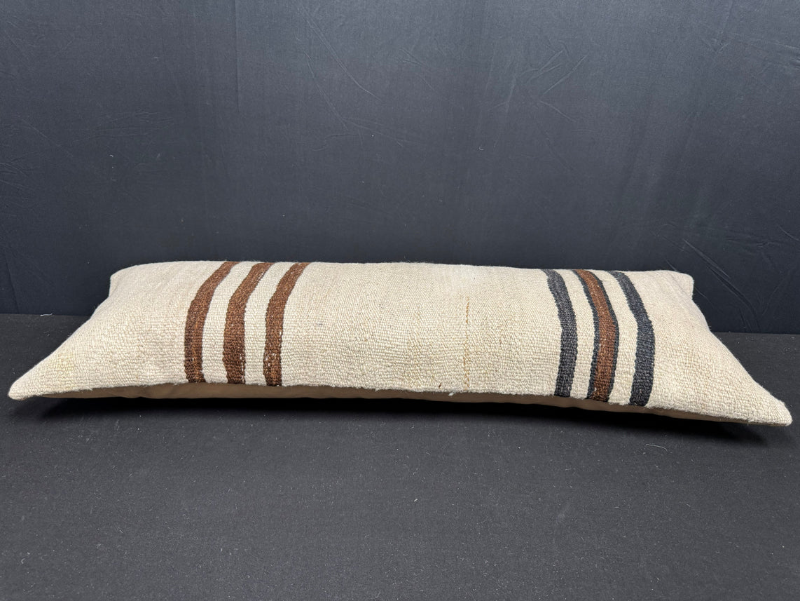Turkish Hemp Pillow Cushion Natural Beige Brown Cushion Cover 14x40 #30470
