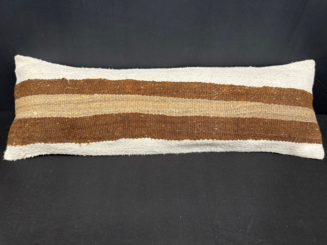 Turkish Hemp Pillow Cushion Natural Beige Brown Cushion Cover 14x40 #30469