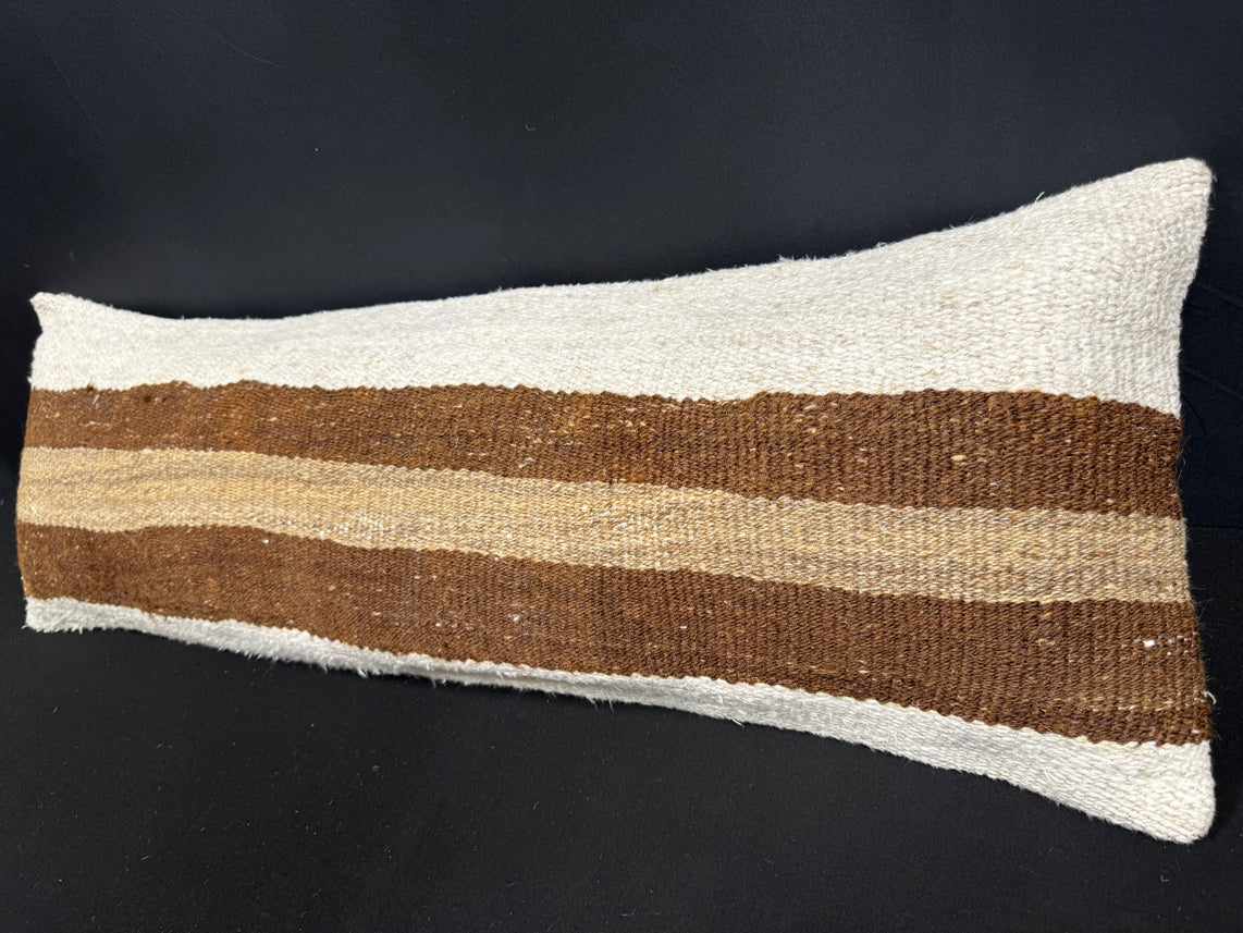 Turkish Hemp Pillow Cushion Natural Beige Brown Cushion Cover 14x40 #30469