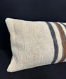 Turkish Hemp Pillow Cushion Natural Beige Black Cushion Cover 14x40 #30485