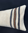 Turkish Hemp Pillow Cushion Natural Beige Black Cushion Cover 14x40 #30485