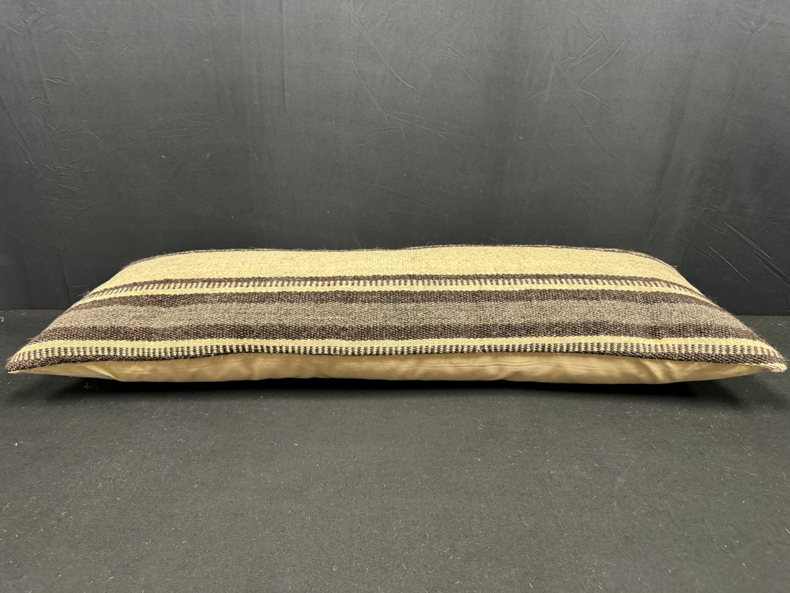 Turkish Hemp Pillow Cushion Natural Beige Black Cushion Cover 14x40 #30467