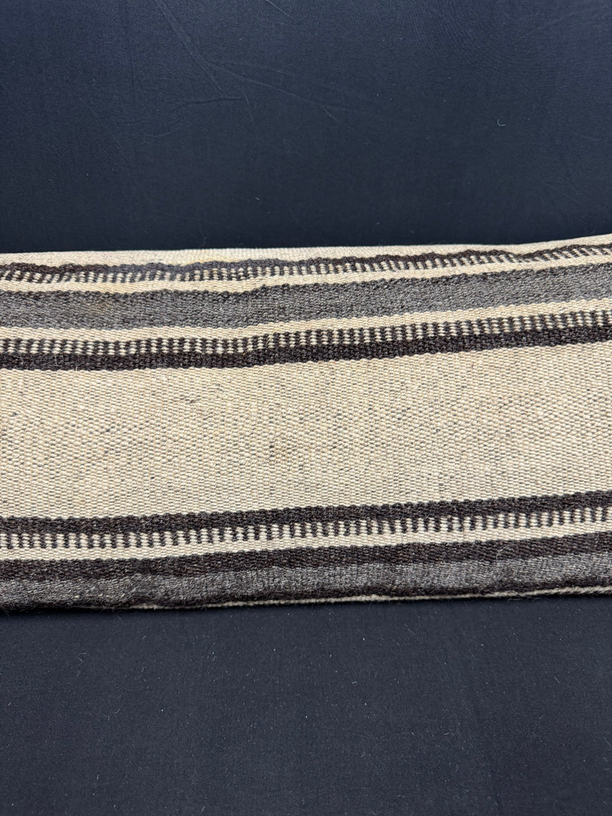Turkish Hemp Pillow Cushion Natural Beige Black Cushion Cover 14x40 #30467