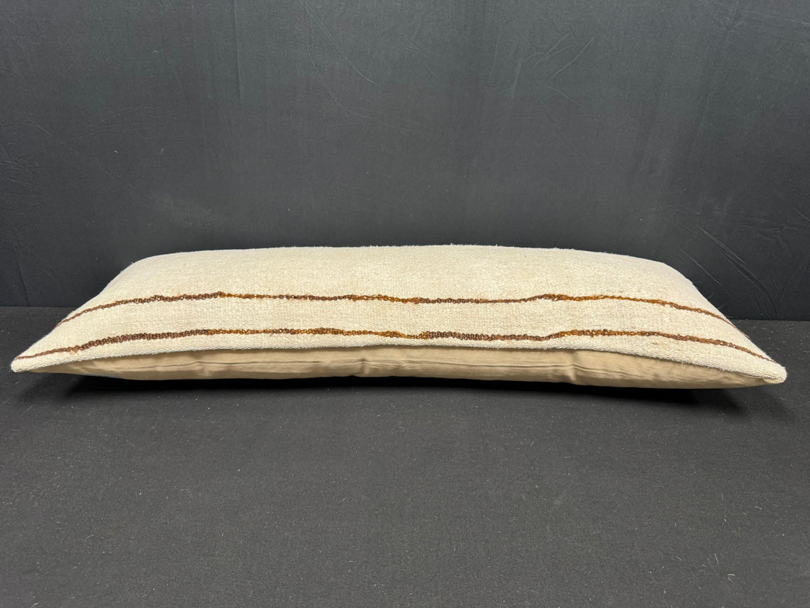 Turkish Hemp Pillow Cushion Natural Beige Brown Cushion Cover 14x40 #30484