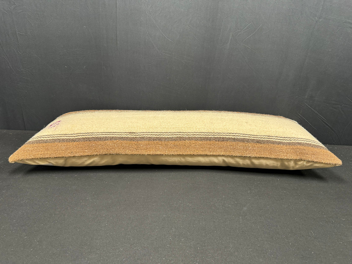 Turkish Hemp Pillow Cushion Natural Beige Brown Cushion Cover 14x40 #30492