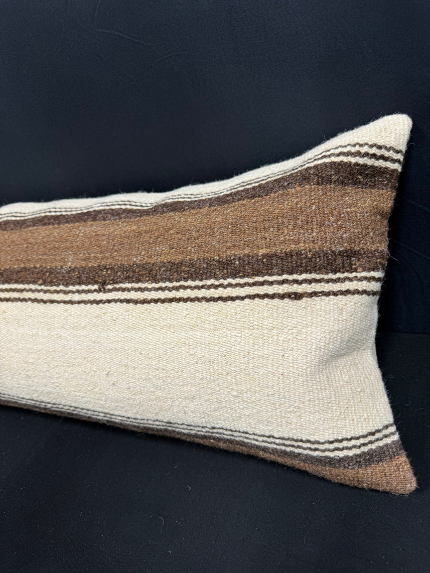 Turkish Hemp Pillow Cushion Natural Beige Brown Cushion Cover 14x40 #30492