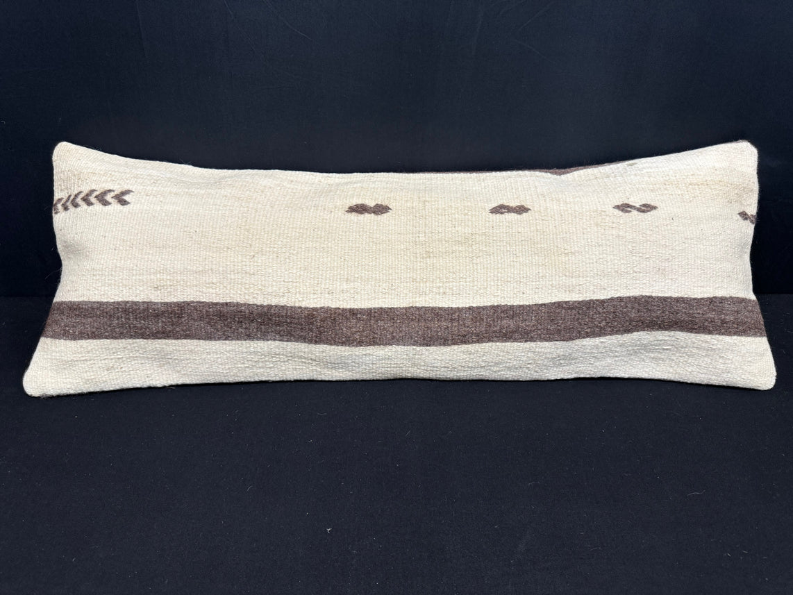 Turkish Hemp Pillow Cushion Natural Beige Brown Cushion Cover 14x40 #30471