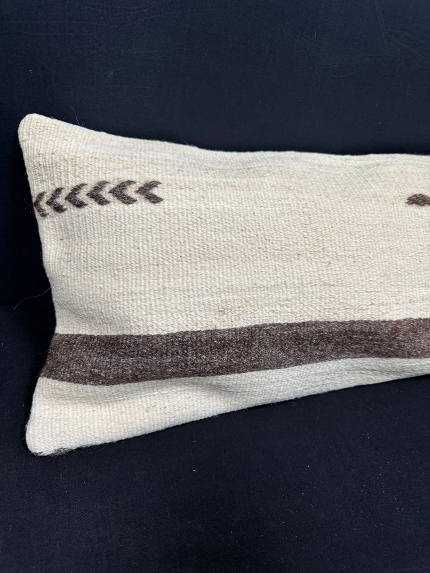 Turkish Hemp Pillow Cushion Natural Beige Brown Cushion Cover 14x40 #30471
