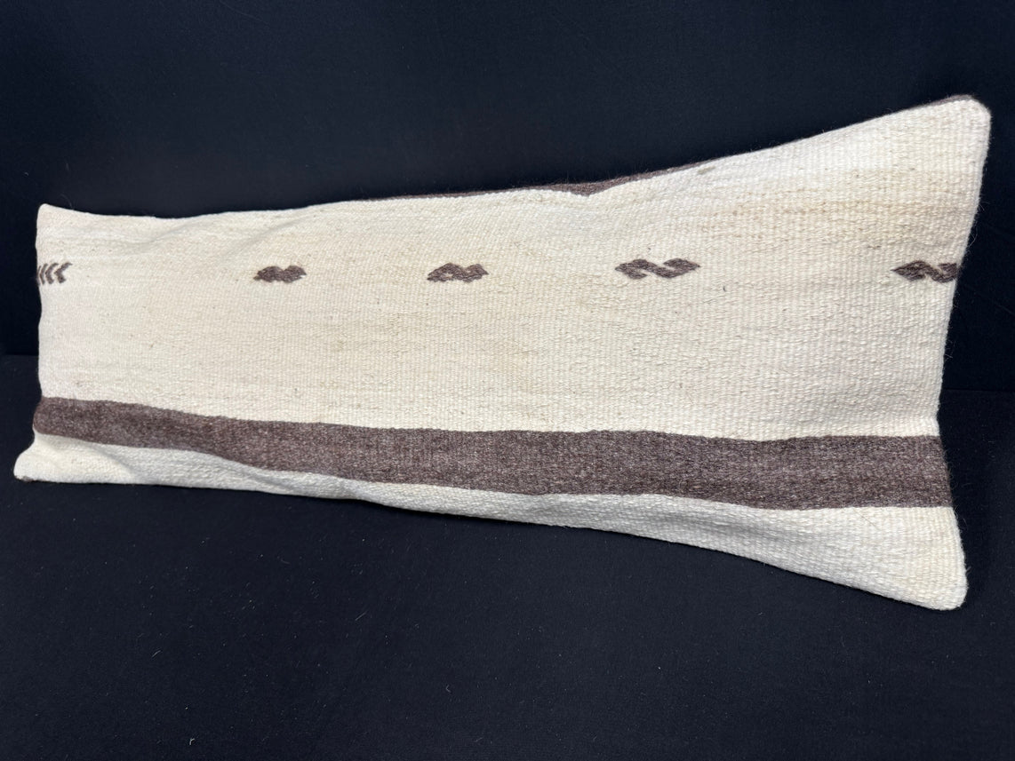 Turkish Hemp Pillow Cushion Natural Beige Brown Cushion Cover 14x40 #30471