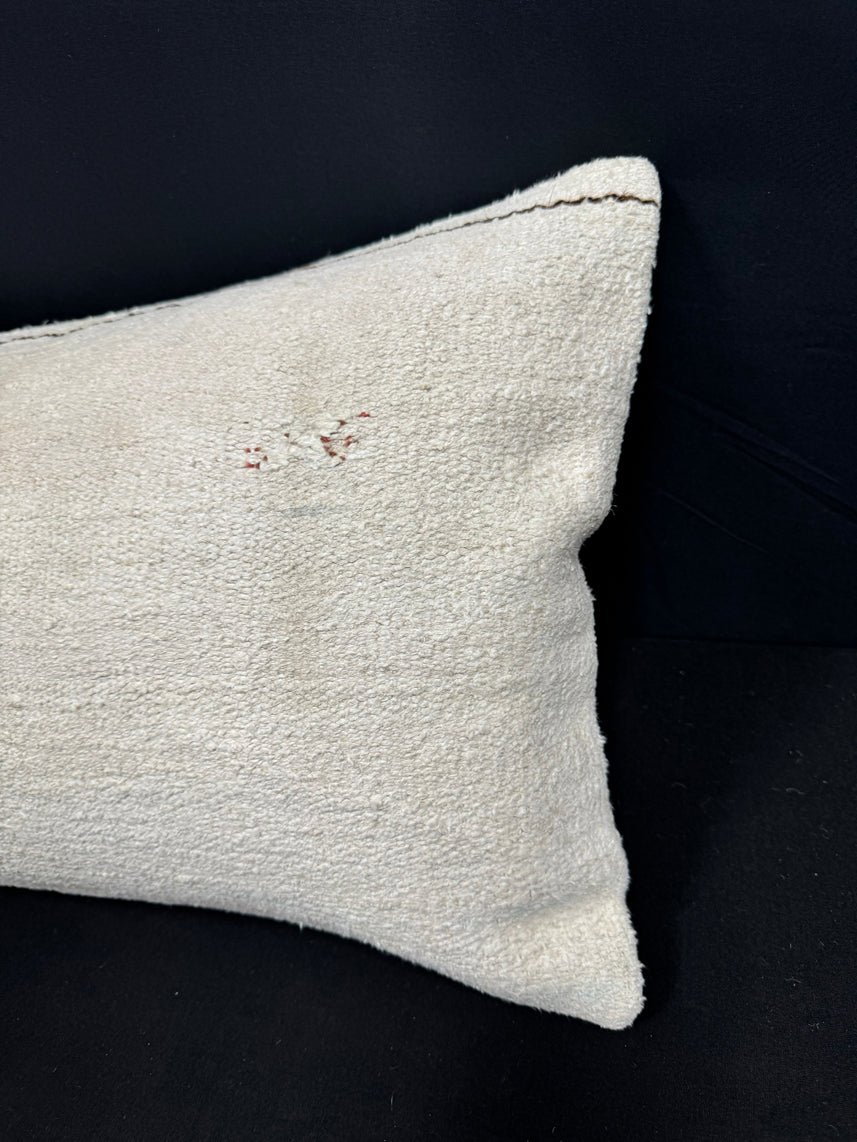 Turkish Hemp Pillow Cushion Natural Beige Brown Cushion Cover 14x40 #30487