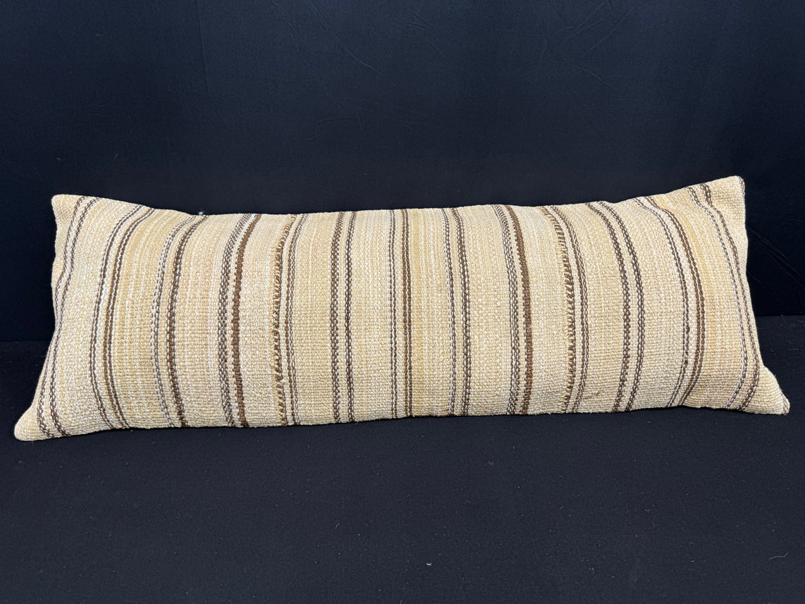 Turkish Hemp Pillow Cushion Natural Beige Brown Cushion Cover 14x40 #30462