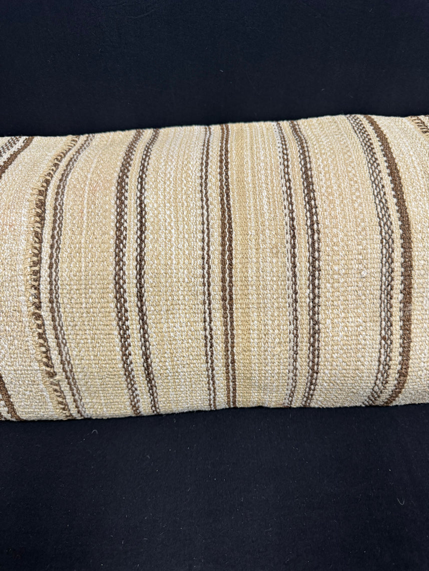 Turkish Hemp Pillow Cushion Natural Beige Brown Cushion Cover 14x40 #30462
