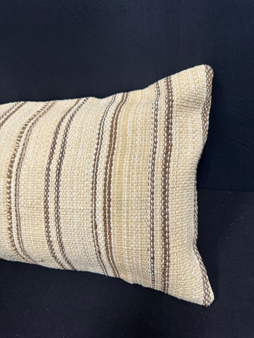 Turkish Hemp Pillow Cushion Natural Beige Brown Cushion Cover 14x40 #30462
