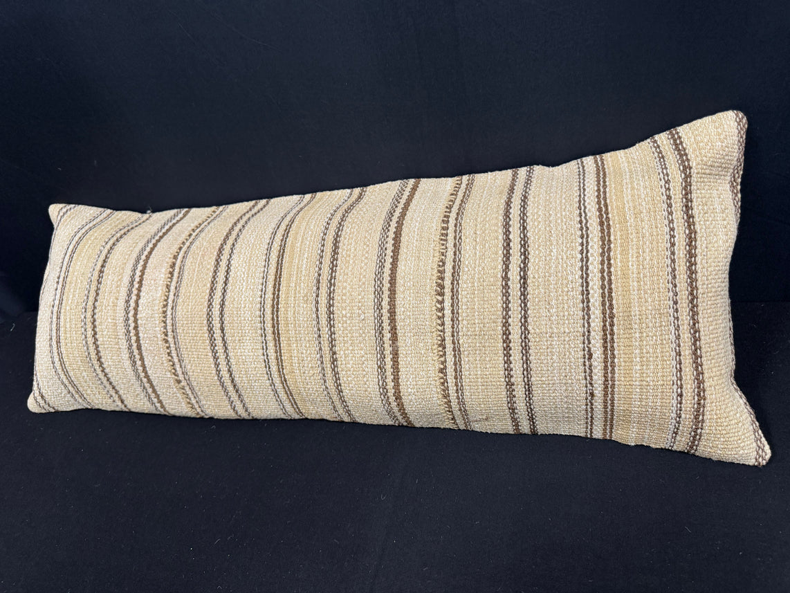 Turkish Hemp Pillow Cushion Natural Beige Brown Cushion Cover 14x40 #30462