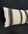 Turkish Hemp Pillow Cushion Natural Beige Black Cushion Cover 14x40 #30490