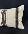 Turkish Hemp Pillow Cushion Natural Beige Black Cushion Cover 14x40 #30490